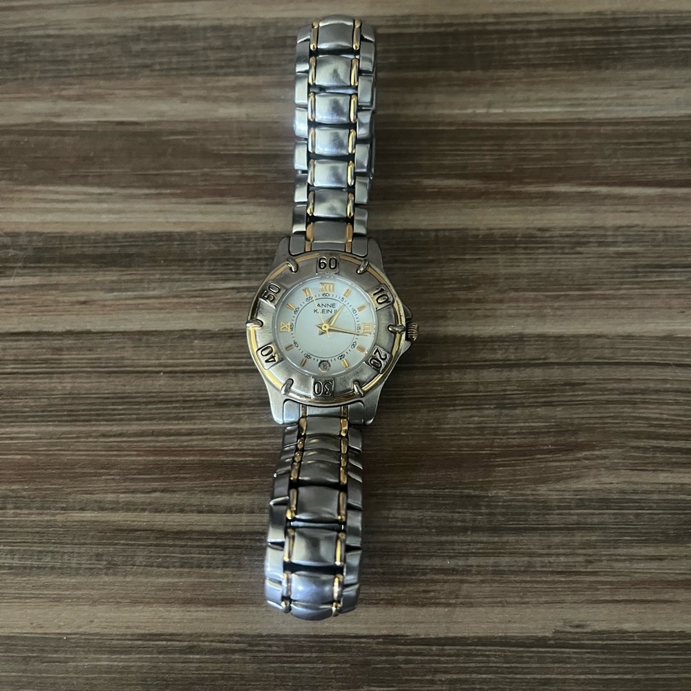 Anne Klein II 10/1562-3-5 Silver and Gold Two-Tone Watch